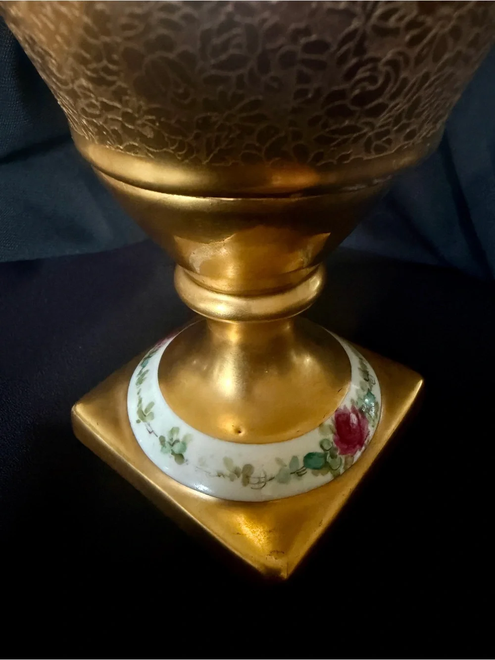 Antique Limoges France 10” Hand-Painted Rose Vase – Heavy Gold Gilt, Artist Sign